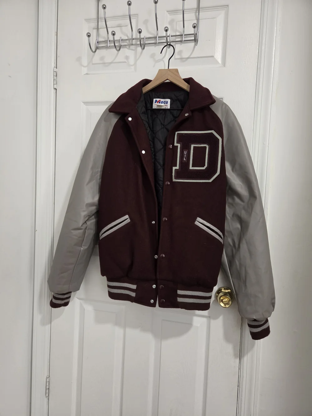 Meca Recognition Apparel   Men's Maroon & Gray Varsity Letterman Jacket